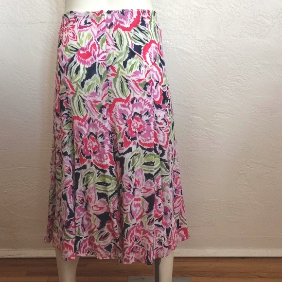 Nik+Zoe lined silk blend fit and flare floral midi - Picture 8 of 8